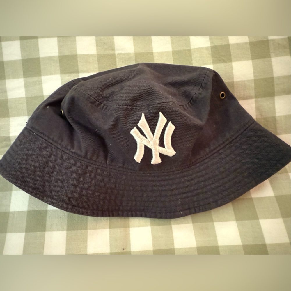 Grey Bucket Hat with White NY Logo